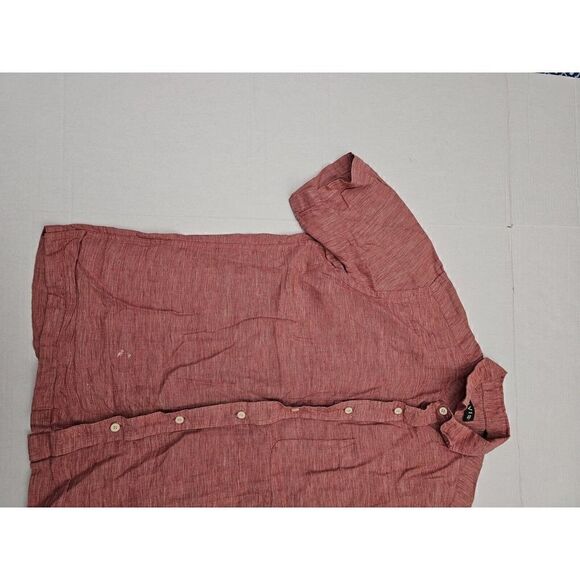 Orvis Mens Shirt Linen Button Up Pink Short Sleeve Size M - Picture 9 of 13